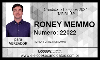 Candidato RONEY MEMMO 2024 - ITARIRI - Eleições