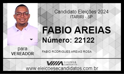 Candidato FABIO AREIAS 2024 - ITARIRI - Eleições