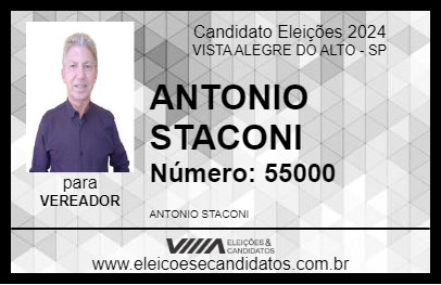 Candidato ANTONIO STACONI 2024 - VISTA ALEGRE DO ALTO - Eleições