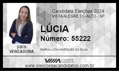 Candidato LÚCIA 2024 - VISTA ALEGRE DO ALTO - Eleições