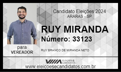 Candidato RUY MIRANDA 2024 - ARARAS - Eleições