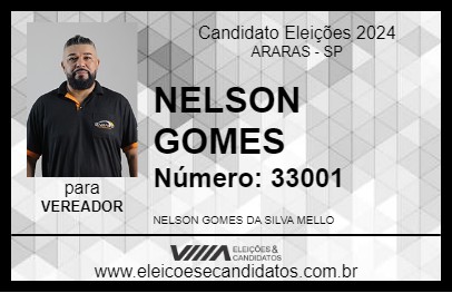 Candidato NELSON GOMES 2024 - ARARAS - Eleições