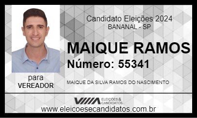 Candidato MAIQUE RAMOS 2024 - BANANAL - Eleições