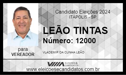 Candidato LEÃO TINTAS 2024 - ITÁPOLIS - Eleições