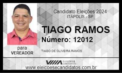 Candidato TIAGO RAMOS 2024 - ITÁPOLIS - Eleições