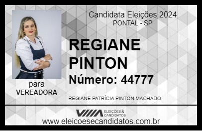 Candidato REGIANE PINTON 2024 - PONTAL - Eleições