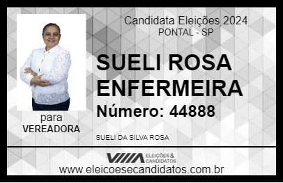 Candidato SUELI ROSA ENFERMEIRA 2024 - PONTAL - Eleições