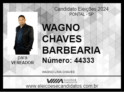 Candidato WAGNO CHAVES BARBEARIA 2024 - PONTAL - Eleições