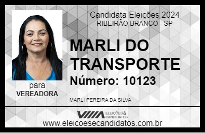 Candidato MARLI DO TRANSPORTE 2024 - RIBEIRÃO BRANCO - Eleições