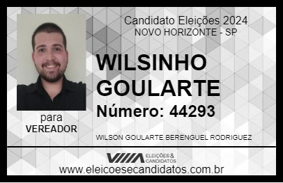 Candidato WILSINHO GOULARTE 2024 - NOVO HORIZONTE - Eleições