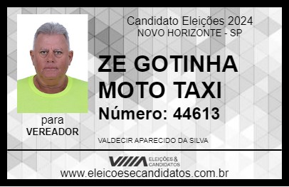 Candidato ZE GOTINHA MOTO TAXI 2024 - NOVO HORIZONTE - Eleições