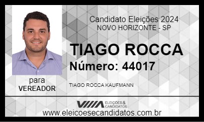 Candidato TIAGO ROCCA 2024 - NOVO HORIZONTE - Eleições