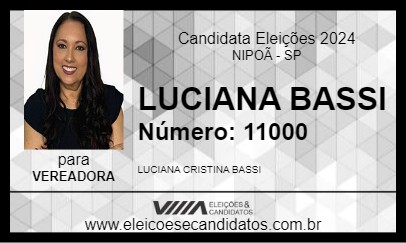 Candidato LUCIANA BASSI 2024 - NIPOÃ - Eleições