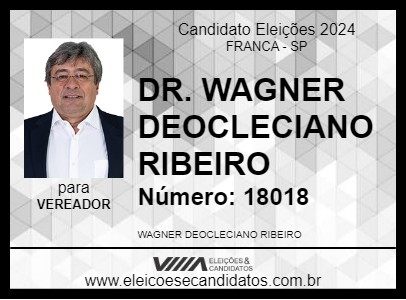 Candidato DR. WAGNER DEOCLECIANO RIBEIRO 2024 - FRANCA - Eleições