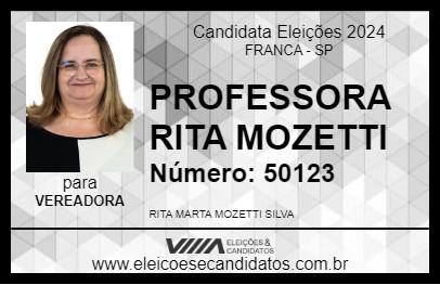 Candidato PROFESSORA RITA MOZETTI 2024 - FRANCA - Eleições