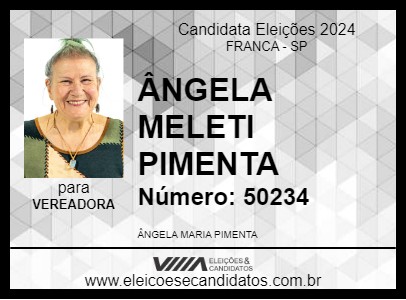 Candidato ÂNGELA MELETI PIMENTA 2024 - FRANCA - Eleições