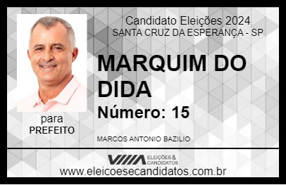 Candidato MARQUIM DO DIDA 2024 - SANTA CRUZ DA ESPERANÇA - Eleições