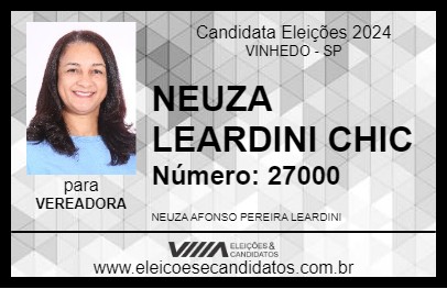 Candidato NEUZA LEARDINI CHIC 2024 - VINHEDO - Eleições