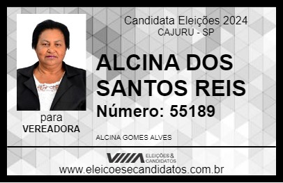 Candidato ALCINA DOS SANTOS REIS 2024 - CAJURU - Eleições