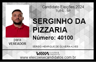 Candidato SERGINHO DA PIZZARIA 2024 - TUPÃ - Eleições