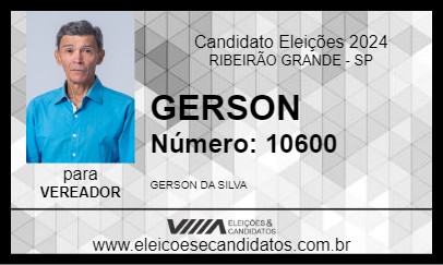 Candidato GERSON 2024 - RIBEIRÃO GRANDE - Eleições