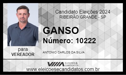 Candidato GANSO 2024 - RIBEIRÃO GRANDE - Eleições