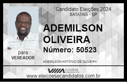 Candidato ADEMILSON OLIVEIRA 2024 - BATATAIS - Eleições