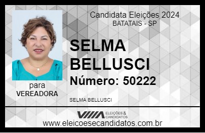 Candidato SELMA BELLUSCI 2024 - BATATAIS - Eleições