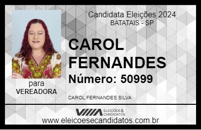 Candidato CAROL FERNANDES 2024 - BATATAIS - Eleições