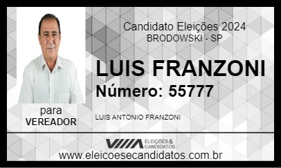 Candidato LUIS FRANZONI 2024 - BRODOWSKI - Eleições