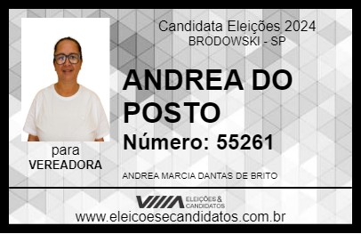 Candidato ANDREA DO POSTO 2024 - BRODOWSKI - Eleições