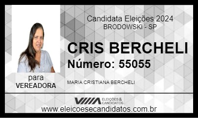 Candidato CRIS BERCHELI 2024 - BRODOWSKI - Eleições