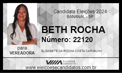 Candidato BETH ROCHA 2024 - BANANAL - Eleições