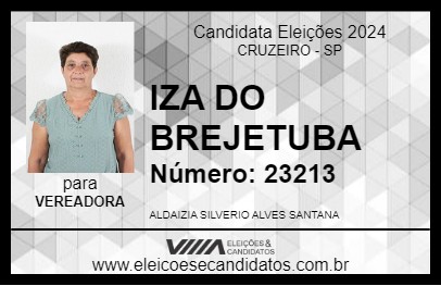 Candidato IZA DO BREJETUBA 2024 - CRUZEIRO - Eleições