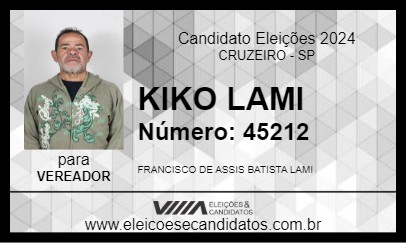 Candidato KIKO LAMI 2024 - CRUZEIRO - Eleições