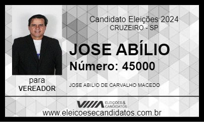 Candidato JOSE ABÍLIO 2024 - CRUZEIRO - Eleições