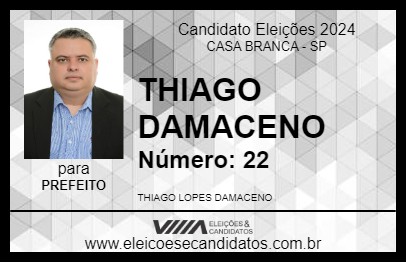 Candidato THIAGO DAMACENO 2024 - CASA BRANCA - Eleições