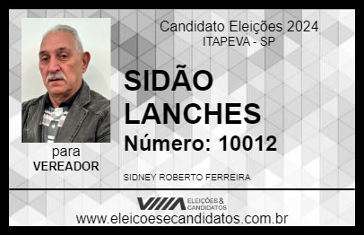 Candidato SIDÃO LANCHES 2024 - ITAPEVA - Eleições