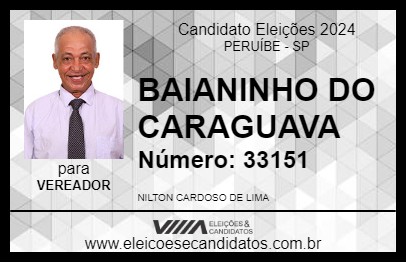 Candidato BAIANINHO DO CARAGUAVA 2024 - PERUÍBE - Eleições