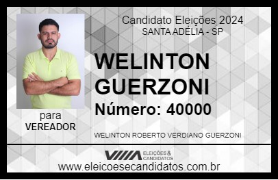 Candidato WELINTON GUERZONI 2024 - SANTA ADÉLIA - Eleições