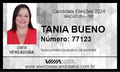 Candidato TANIA BUENO 2024 - MACATUBA - Eleições