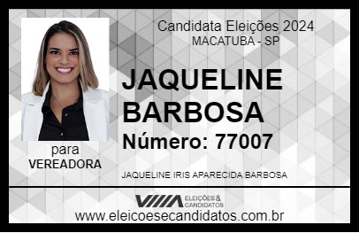 Candidato JAQUELINE BARBOSA 2024 - MACATUBA - Eleições