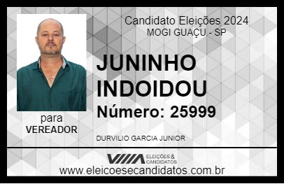 Candidato JUNINHO INDOIDOU 2024 - MOGI GUAÇU - Eleições