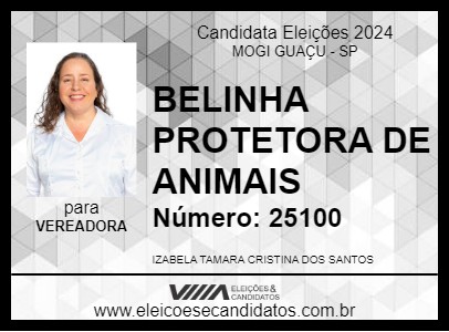 Candidato BELINHA PROTETORA DE ANIMAIS 2024 - MOGI GUAÇU - Eleições