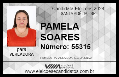 Candidato PAMELA SOARES 2024 - SANTA ADÉLIA - Eleições