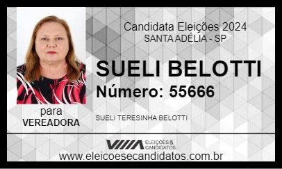 Candidato SUELI BELOTTI 2024 - SANTA ADÉLIA - Eleições