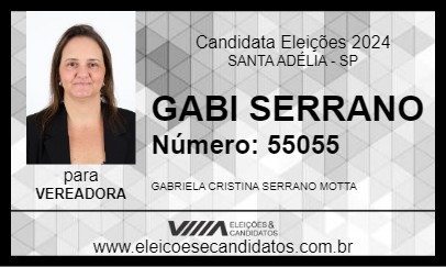 Candidato GABI SERRANO 2024 - SANTA ADÉLIA - Eleições