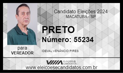 Candidato PRETO 2024 - MACATUBA - Eleições