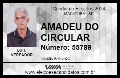 Candidato AMADEU DO CIRCULAR 2024 - MACATUBA - Eleições