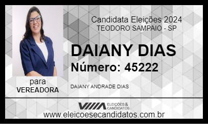 Candidato DAIANY DIAS 2024 - TEODORO SAMPAIO - Eleições